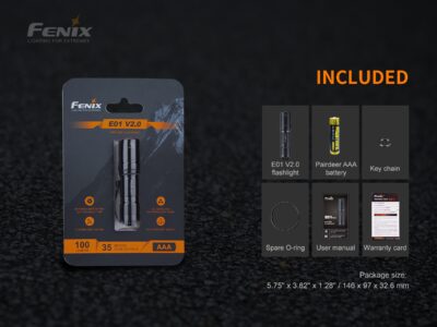 FENIX ​​​​E01 V2.0 Flashlight - Black - obrazek 2
