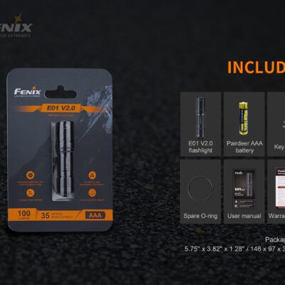 Alternative view of FENIX ​​​​E01 V2.0 Flashlight - Black
