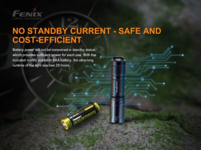 FENIX ​​​​E01 V2.0 Flashlight - Black - obrazek 5