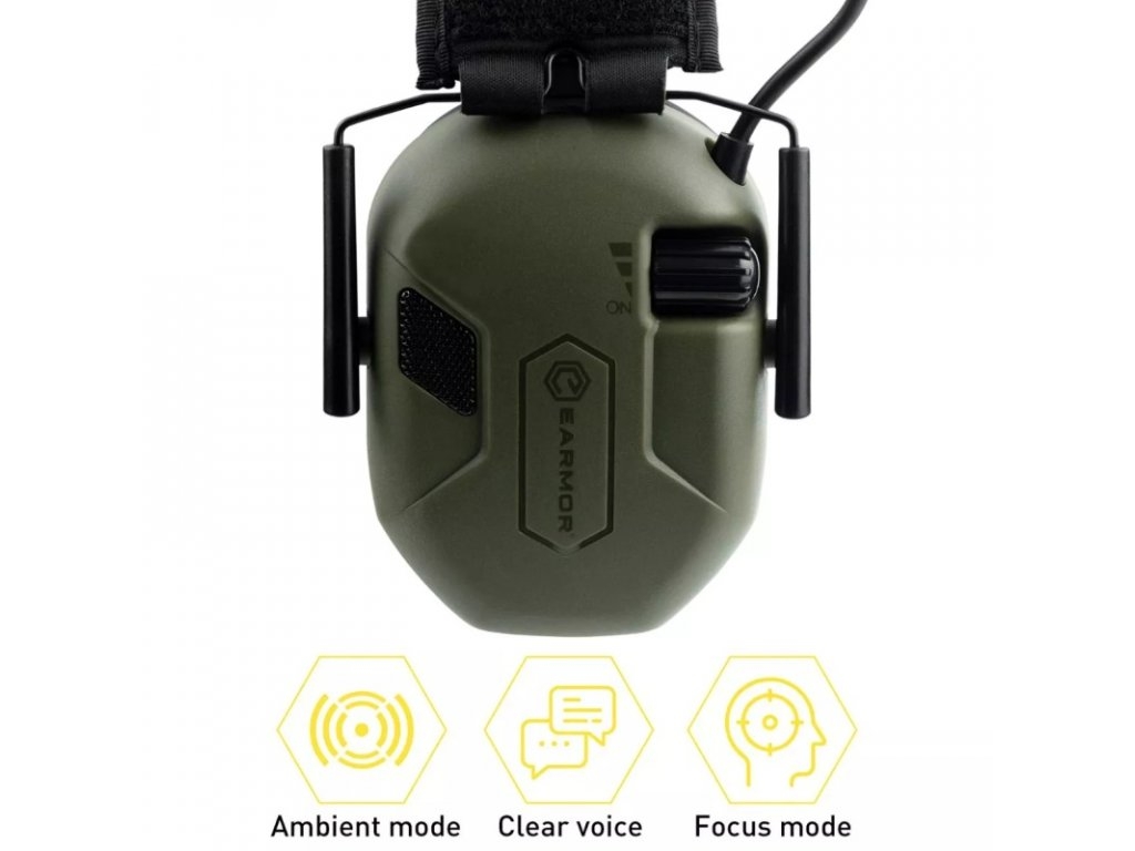 EARMOR M300A Electronic Hearing Protector - Black OD-A-M300A-BK asgbox.pl EARMOR M300A Electronic Hearing Protector - Black - obrazek 5