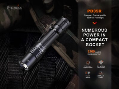 FENIX Rechargeable LED Flashlight PD35R - Black - obrazek 4