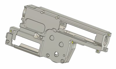 RetroArms CNC P90 (V6) QSC Gearbox (8 mm) – Black