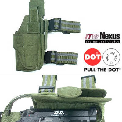 GUARDER Universal Leg Holster TORNADO, Left-Handed - Green