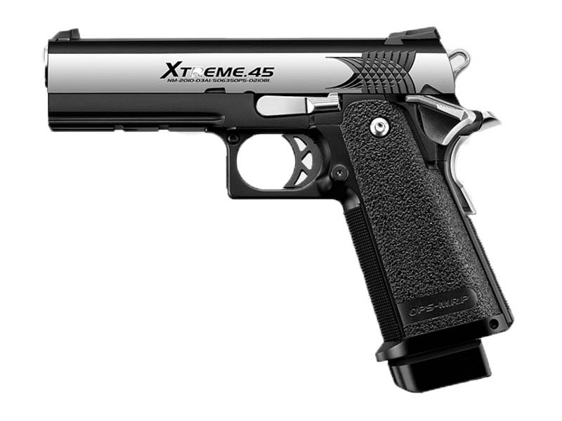 TM GBB gas pistol Hi-Capa 4.3 Xtreme .45 Full-auto - Silver/Black OD-A-PM00050 asgbox.pl TM GBB gas pistol Hi-Capa 4.3 Xtreme .45 Full-auto - Silver/Black
