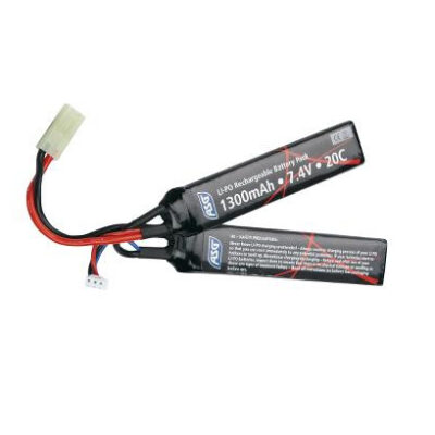 ASG Li-Pol Battery 7.4V 1300mAh, 20C, Tamiya - Nunchuk (2-pieces)
