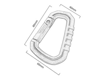 FMA Large Carabiner D-HOOK, 1 Piece - Black - obrazek 2