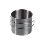 MIL-TEC Stainless Steel Mug with Folding Handle, 600 ml - Silver