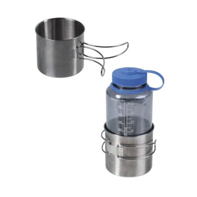Alternative view of MIL-TEC Stainless Steel Mug with Folding Handle, 600 ml - Silver