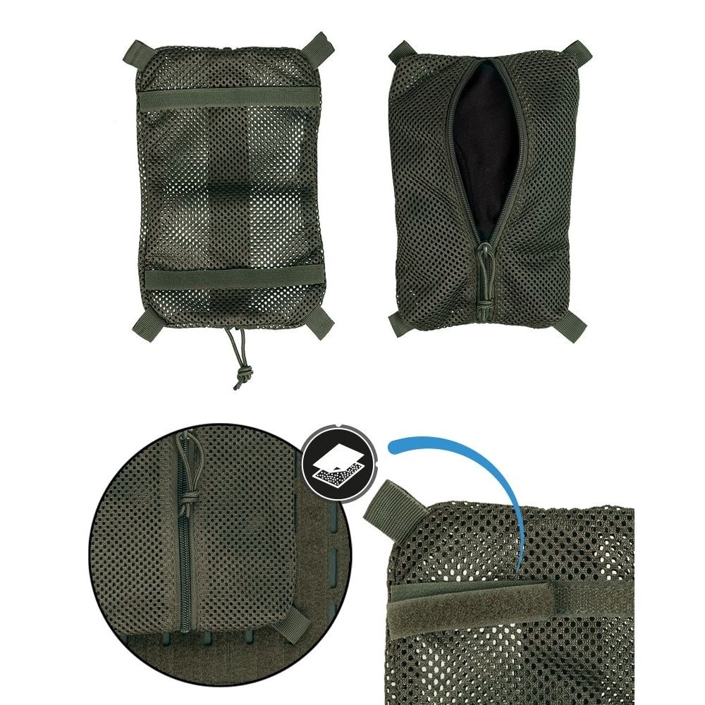 MIL-TEC Mesh VELCRO Pocket / Backpack Rrganizer, Medium - Green OD-A-MILT176-OD asgbox.pl MIL-TEC Mesh VELCRO Pocket / Backpack Rrganizer, Medium - Green - obrazek 2