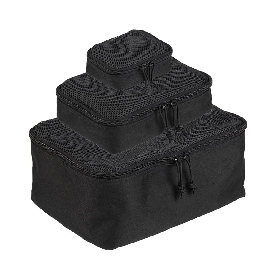 MIL-TEC Set of MOLLE Zippered Pouches with Mesh, 3 Pieces - Black OD-A-MILT195-BK asgbox.pl MIL-TEC Set of MOLLE Zippered Pouches with Mesh, 3 Pieces - Black
