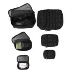 MIL-TEC Set of MOLLE Zippered Pouches with Mesh, 3 Pieces - Black - obrazek 2