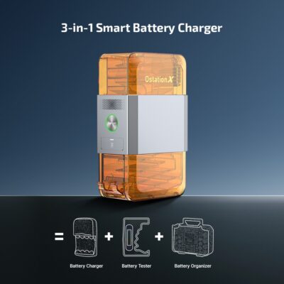 Alternative view of OLIGHT Ostation X Charging Station for AA Batteries - Orange