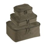 MIL-TEC Set of MOLLE Zippered Pouches with Mesh, 3 Pieces - Green