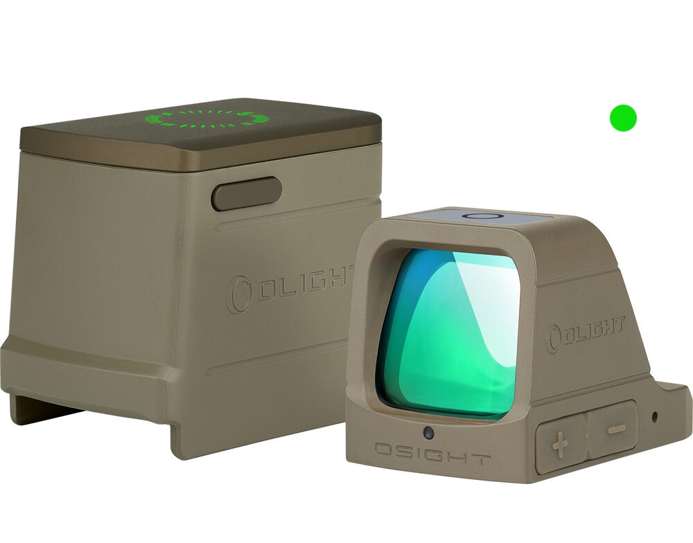 OLIGHT Red Dot Sight OSIGHT GRN (Green Dot) with Powerbank - Tan OD-A-OLIGHT030 asgbox.pl OLIGHT Red Dot Sight OSIGHT GRN (Green Dot) with Powerbank - Tan