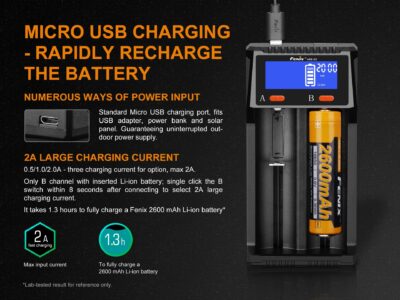 FENIX USB charger ARE-D2 (Li-ion, NiMH) - Black - obrazek 3