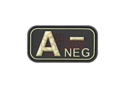 JTG Bloodtype Rubber Patch A Neg Glow