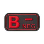 JTG Bloodtype Rubber Patch B Neg Blackmedic