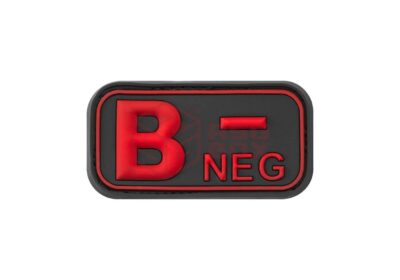 JTG Bloodtype Rubber Patch B Neg Blackmedic