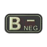 JTG Bloodtype Rubber Patch B Neg Glow