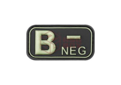 JTG Bloodtype Rubber Patch B Neg Glow