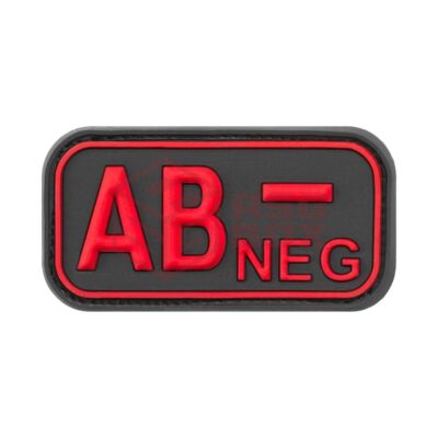 JTG Bloodtype Rubber Patch AB Neg Blackmedic