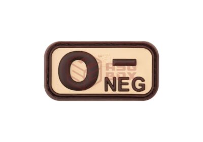 JTG Bloodtype Rubber Patch 0 Neg Desert