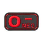 JTG Bloodtype Rubber Patch 0 Neg Blackmedic