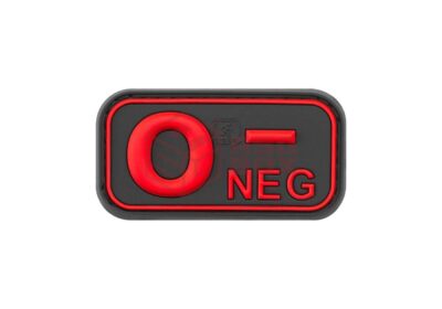 JTG Bloodtype Rubber Patch 0 Neg Blackmedic