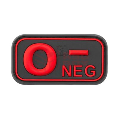 JTG Bloodtype Rubber Patch 0 Neg Blackmedic