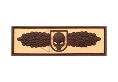 JTG SOF Skull Badge Rubber Patch Desert