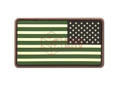JTG US Flag Rubber Patch Reversed Forest