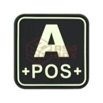 JTG Bloodtype Square Rubber Patch A Pos Glow
