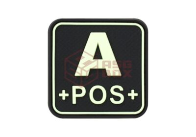 JTG Bloodtype Square Rubber Patch A Pos Glow