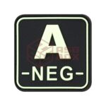 JTG Bloodtype Square Rubber Patch A Neg Glow