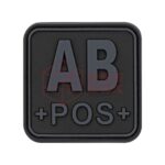 JTG Bloodtype Square Rubber Patch AB Pos Blackops