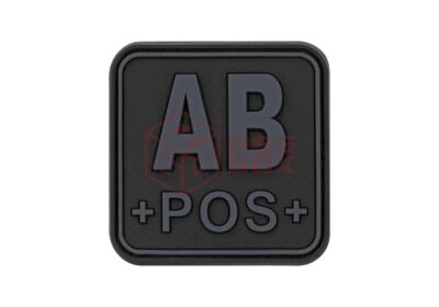 JTG Bloodtype Square Rubber Patch AB Pos Blackops