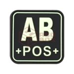 JTG Bloodtype Square Rubber Patch AB Pos Glow