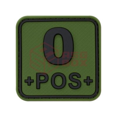 JTG Bloodtype Square Rubber Patch 0 Pos Forest