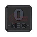 JTG Bloodtype Square Rubber Patch 0 Neg Blackops