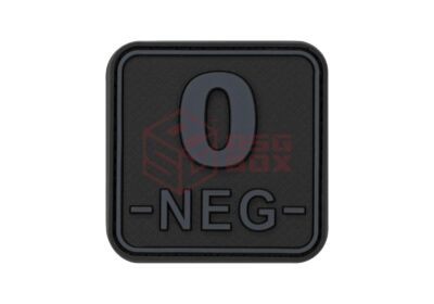 JTG Bloodtype Square Rubber Patch 0 Neg Blackops