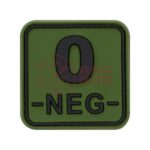 JTG Bloodtype Square Rubber Patch 0 Neg Forest
