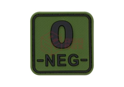 JTG Bloodtype Square Rubber Patch 0 Neg Forest