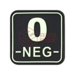 JTG Bloodtype Square Rubber Patch 0 Neg Glow
