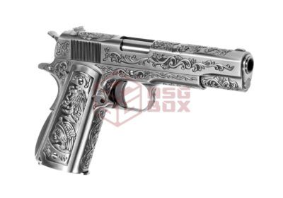 WE M1911 Etched Full Metal GBB Silver