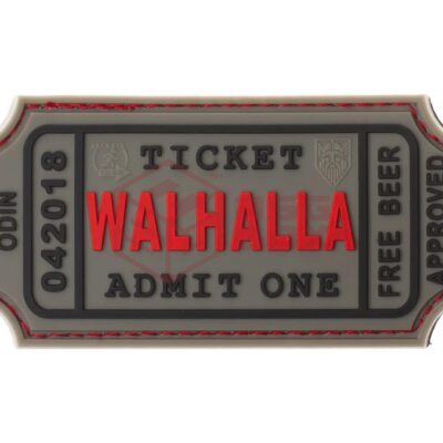 JTG Large Walhalla Ticket Rubber Patch Grey
