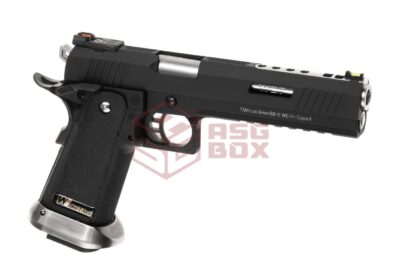 WE Hi-Capa 6 Force A Silver Barrel Full Metal GBB Black