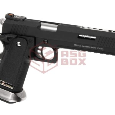 WE Hi-Capa 6 Force A Silver Barrel Full Metal GBB Black