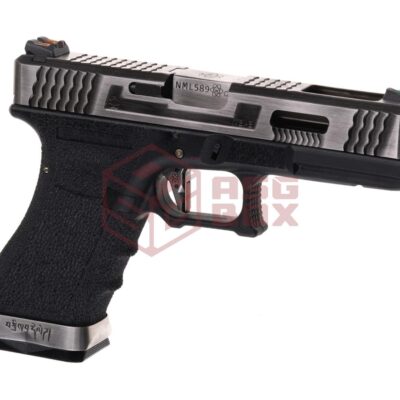 WE G-Force 17 SV Silver Barrel Metal Version GBB Black