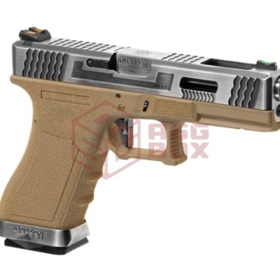 WE G-Force 17 SV Silver Barrel Metal Version GBB Desert