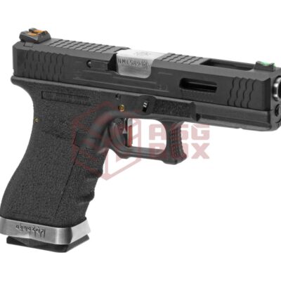 WE G-Force 18C BK Silver Barrel Metal Version GBB Black